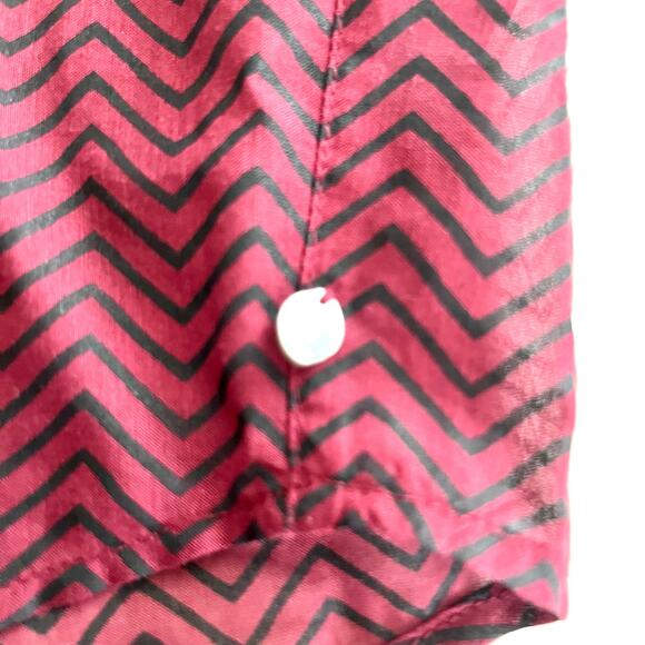 NWT Scotch & Soda Long Sleeve Button Up Semi Sheer Shirt Burgundy Black Small - Picture 5 of 12
